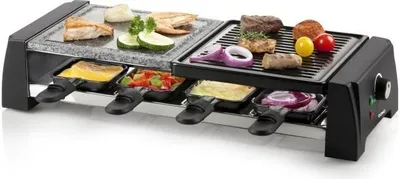 Produktbild von Raclette Grill Steinplatte DOMO DO9190G, 8 Personen, 1200 Watt, Antihaftbeschichtung, Schwarz