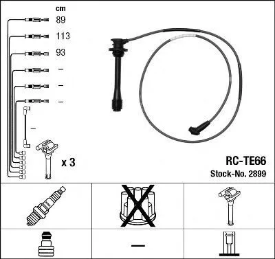 Produktbild von NGK 2899 Zündkabelsatz Zündleitungssatz für TOYOTA LAND CRUISER 90 (J9)