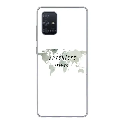 Produktbild von MuchoWow® Handyhülle Schutzhülle Hülle für Samsung Galaxy A51 Weltkarte - Grau - Zitate Silikon Softcase Handy Hülle - Schutzabdeckung