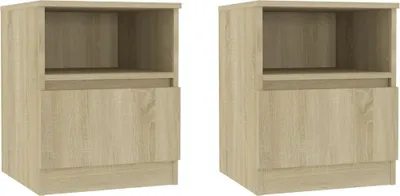 Produktbild von Nachttische 2 Stk. Sonoma-Eiche 40x40x50 cm Holzwerkstoff