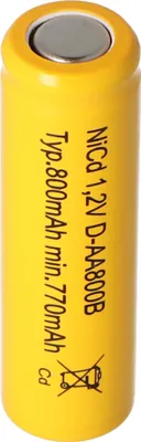 Zdjęcie produktu dla Akumulator Flat Top NiCd 1,2V 600, 700, 770-800mAh Mignon AA bez przylutowanego znacznika