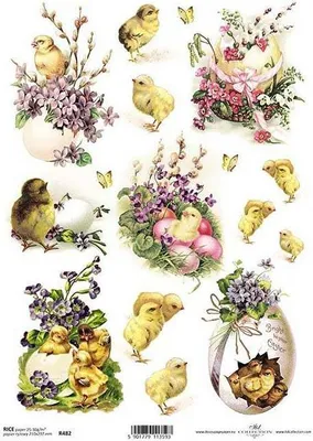 Produktbild von ITD Reispapier Decoupage Bastelpapier Softpapier Serviettentechnik, Hühner R482