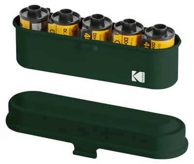 Immagine prodotto di Custodia in metallo per 5 rulli di pellicola da 35 mm (colore: verde oliva)
