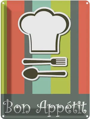 Produktbild von vianmo Blechschild 40x30 cm Essen bon Appetit Restaurant