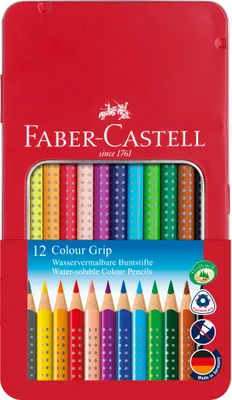 Produktbild von FABER-CASTELL 112413 - Buntstifte Colour GRIP, 12er Metalletui