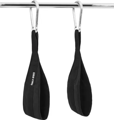 Produktbild von GORILLA SPORTS® Bauchmuskelschlaufen - 2er-Set, mit Karabinerhaken, bis 300 kg Belastbar, Reißfestes - Armschlaufen für Bauchtraining, Ab Straps Slings, Bauchtrainingsschlaufen, Klimmzugstange