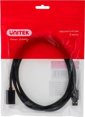 Produktbild von UNITEK Y-C450GBK USB Kabel 2 m USB 2.0 USB A Schwarz