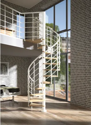 Produktbild von Pertura Spindeltreppe Koralia Eiche Leimholz Ø 120 cm Weiß 11 Stufen 12 Steigungen