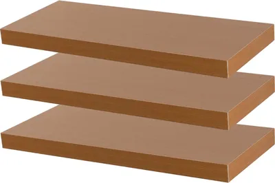 Produktbild von Moderne schwebende Wandregale – 60 cm – Braun – 6er-Pack