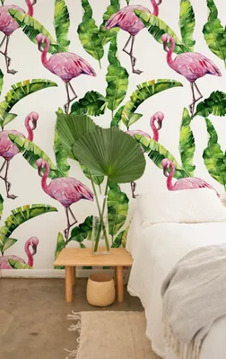 Produktbild von Coloray Fototapete 416x254 cm Latextapete Magicstick - Flamingo Floral.