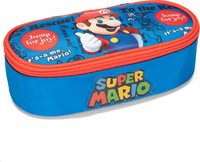 Produktbild von Ovales Schülermäppchen Super Mario Blue 22 x 10 x 7 cm