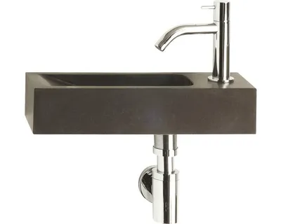 Obrázek produktu pro Umývátko Differnz - přírodní kámen černá chrom 38 x 14 x 8 cm 38.026.00