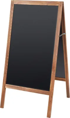 Image de Tableau noir, double face, structure pliable en A, brun foncé