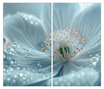 Produktbild von Spritzschutz Herdabdeckplatte Schneidebrett aus Glas Blumenpracht 2-Teilig (60x52cm)
