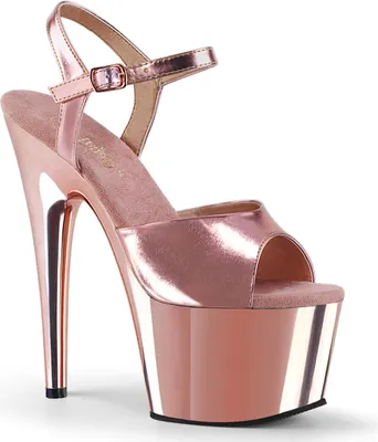 Produktbild von ADORE-709 Damen Sandale von Pleaser, Roségold Matt , EU 42, US 12