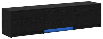 Zdjęcie produktu dla vidaXL Szafka pod telewizor z oświetleniem LED Czarny dąb 165 x 34 x 40 cm