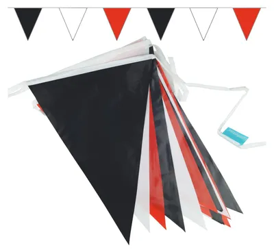 Produktbild von Goodymax® Wimpelkette 10 m Schwarz-Weiß-Rot