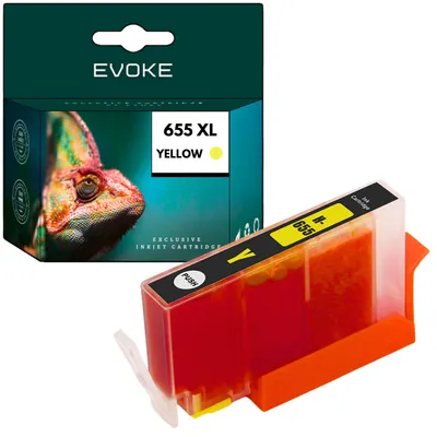 Immagine prodotto di Cartucce compatibili per stampante HP 655 CZ112AE, colore giallo, capacità 15 ml, compatibili con i modelli DeskJet Ink Advantage 3525, 4615, 4625, 6525