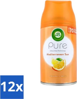 Image de Air Wick - Recharge désodorisant - Soleil de Méditerranée - Vaporisateur automatique - 250 ml - Pack avantage - 12 pièces