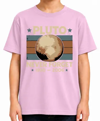 Produktbild von Pluto nie vergessen 1930 2006 Vintage Retro Weltraum Sonnensystem Kinder T-Shirt, Pink, 128