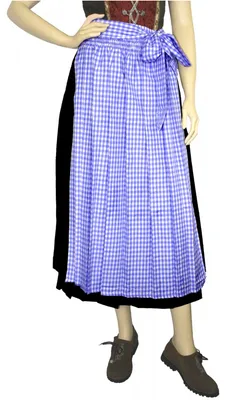 Produktbild von Lange Dirndlschürze Trachtenschürze schürze lang Dirndl Dirndel Blau, Größe:36