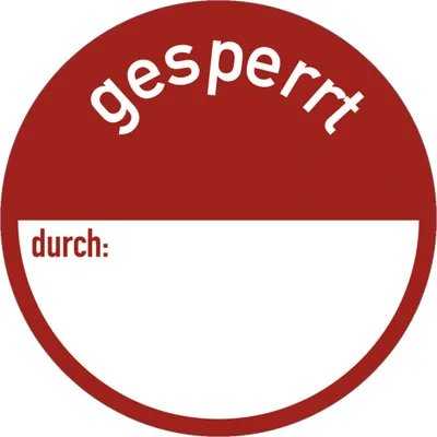 Produktbild von Dreifke® gesperrt durch:, Folie, wiederablösbar, Ø 50 mm, 500 Stück/Rolle