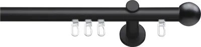 Produktbild von SN Deco - Innenlaufgarnitur Straßburg, 19 mm, 1-Lauf, schwarz, 240 cm (2x120 cm inkl. Verbinder)