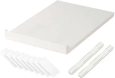 Image de Organisateur de cuisine coulissant avec tiroir télescopique pour tablette, en métal, 100 x 40 x 30 cm, blanc