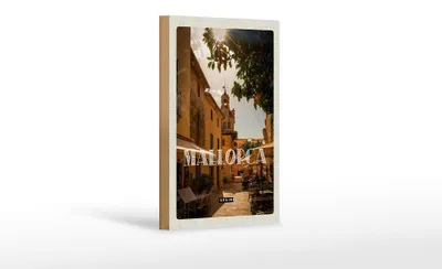 Produktbild von Holzschild Reise 12x18 cm Mallorca Spain Urlaubsort Altstadt