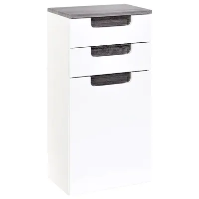Produktbild von Unterschrank MERANO-03 Hochglanz weiß, Eiche rauchsilber, B=40cm