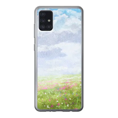 Produktbild von MuchoWow® Handyhülle Schutzhülle Hülle für Samsung Galaxy A52 5G Aquarell - Blumen - Landschaft Silikon Softcase Handy Hülle - Umschlag