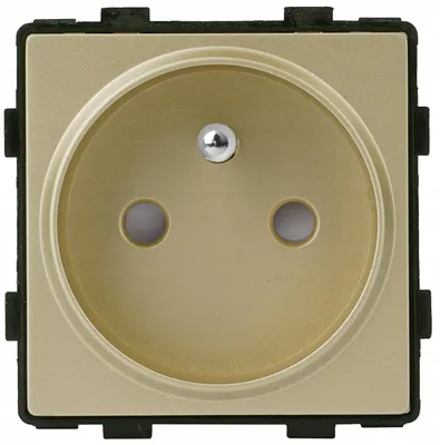 Produktbild von eLumos Einzelsteckdose Typ E 16A Gold mit Schutzkontakt