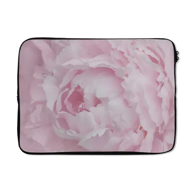 Produktbild von MuchoWow® Laptop Hülle 13 Zoll Nahaufnahme und Draufsicht einer rosa Pfingstrose Laptoptasche - Laptophülle - Sleeve - Rundumschutz