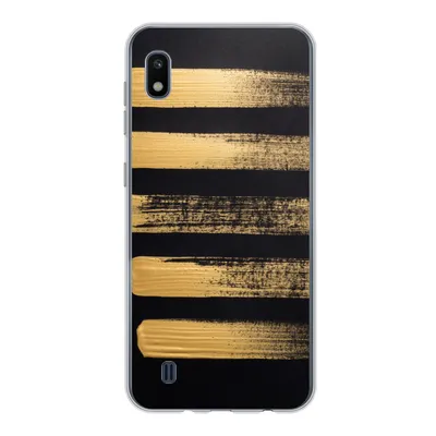 Produktbild von MuchoWow® Handyhülle Schutzhülle Hülle für Samsung Galaxy A10 Muster aus goldener Farbe auf schwarzem Hintergrund Silikon Softcase Handy Hülle - Schutzhülle