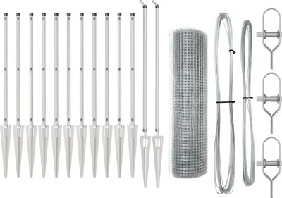 Produktbild von Möbel Geschweißter Drahtzaun mit 13 Spike-D posts 0,6x25 m verzinkter Stahl - Metallzäune 3351954