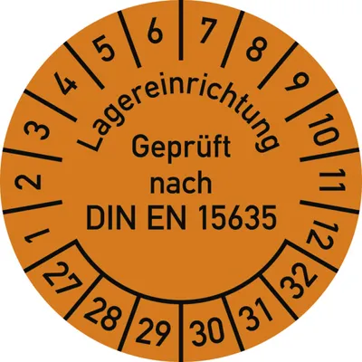 Produktbild von Dreifke® Prüfplakette Lagereinrichtung ... 2027-2032, Dokumentenfolie, Ø 30 m...