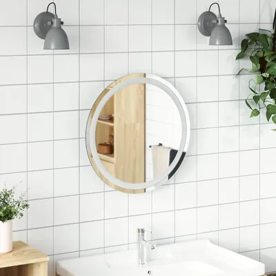 Obrázek produktu pro LED zrcadlo do koupelny, průhledné, průměr 50 cm, tvrzené sklo