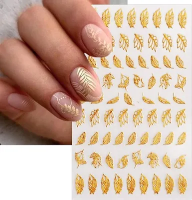 Minimalistische geometrische Nageldesign-Sticker - selbstklebende 3D-Nageldekoration für DIY-goldene Maniküre und kreative