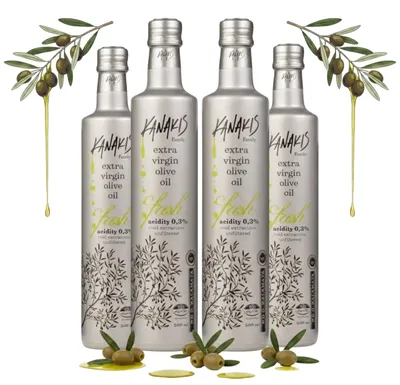Produktbild von Olivenöle 4x500 ML - Aus Grünen Oliven - Natives Olivenöl Extra - EV FRESH - Glasflasche - reich an Nährstoffen - Fruchtiges Aroma