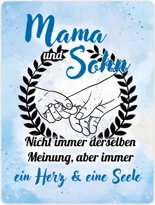 Produktbild von Mama und Sohn - ein Herz & eine Seele Metallschild XXL in 28x38 cm