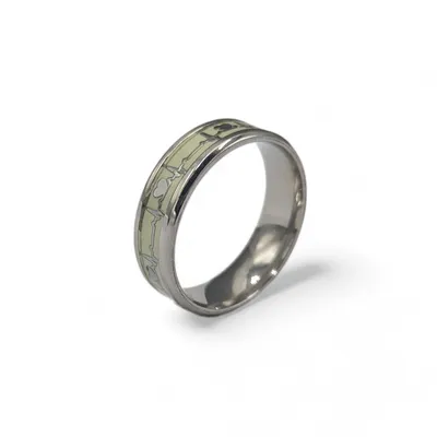 Obrázek produktu pro Glowing Ring Srdce EKG Srdce svítí ve tmě různými barvami Stříbrná US6