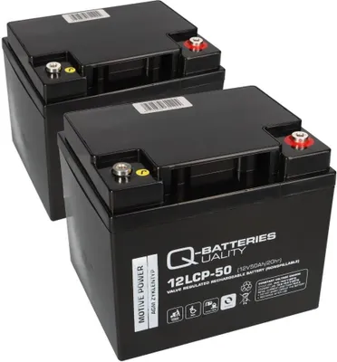 Produktbild von Blei Akku 2x 12V 50Ah kompatibel 24V Rollstuhl Elektromobil E-Scooter Seniorenmobil