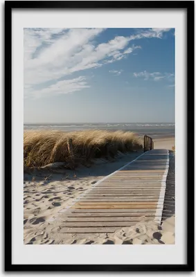 Produktbild von Bild - Bilderrahmen - Foto - 70 cm x 100 cm - MDF - Rahmen - Wandkunst - Weg zum Strand