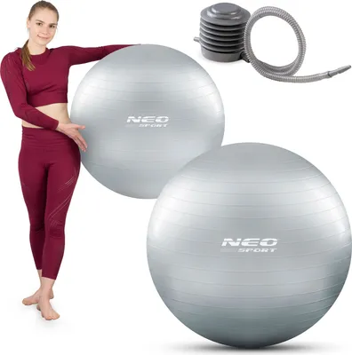 Zdjęcie produktu dla Piłka do ćwiczeń 75 cm NS-952 srebrna