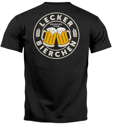 Produktbild von Herren T-Shirt Backprint Lecker Bierchen Bier Motiv Alkohol Fun-Shirt Spruch Lustig Partyshirt Moonworks® schwarz XXL
