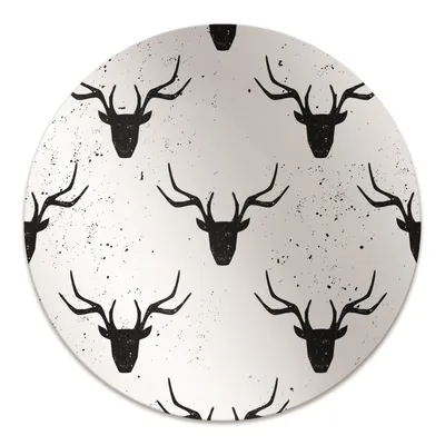 Produktbild von Rundmatte - Stuhlunterlage Bürostuhlunterlage - Rund Ø 100 cm - Bodenmatte - Fußmatte - Schwarzes Hirschmuster