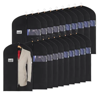 Obrázok produktu pre Obaly na oblečenie, úložné vaky, 20 kusov, 60x100 cm, priedušné, ochrana proti prachu, so zipsom