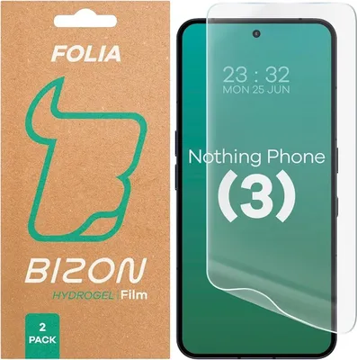 Produktbild von Bizon Glas Hydrogel Front Duo Nichts Telefon (3) [2 PACK]
