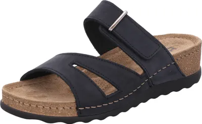 Produktbild von Rohde Damen Pantolette aus Leder mit Keilabsatz und Memoryfußbett Soave-40 5432, Größe:40 EU, Farbe:Schwarz