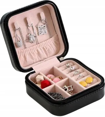 Produktbild von Schmuck-Organisator - Kleiner Schmuck - Platzsparendes Design - Kunststoff Organizer - Weiche Innenpolsterung - Schwarz